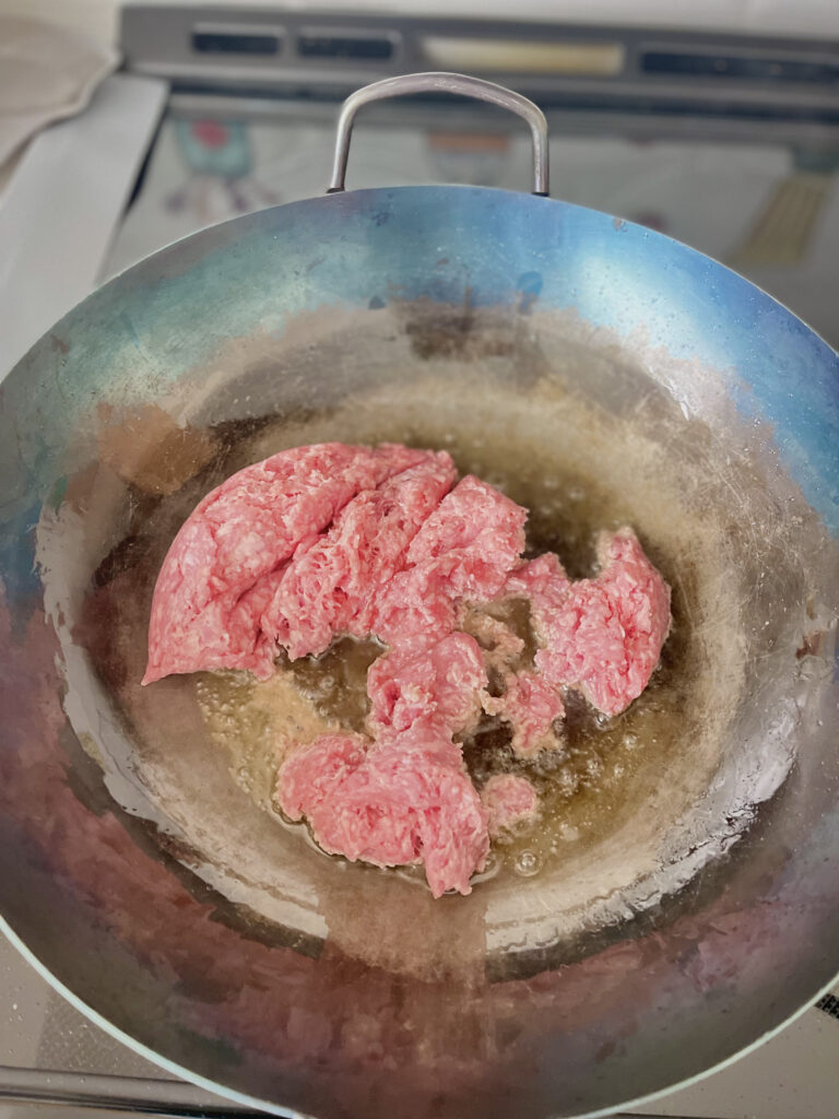Stir Frying pork