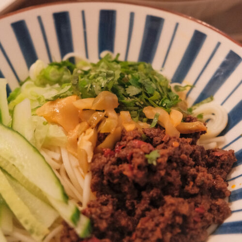 spicy meat sauce noodles