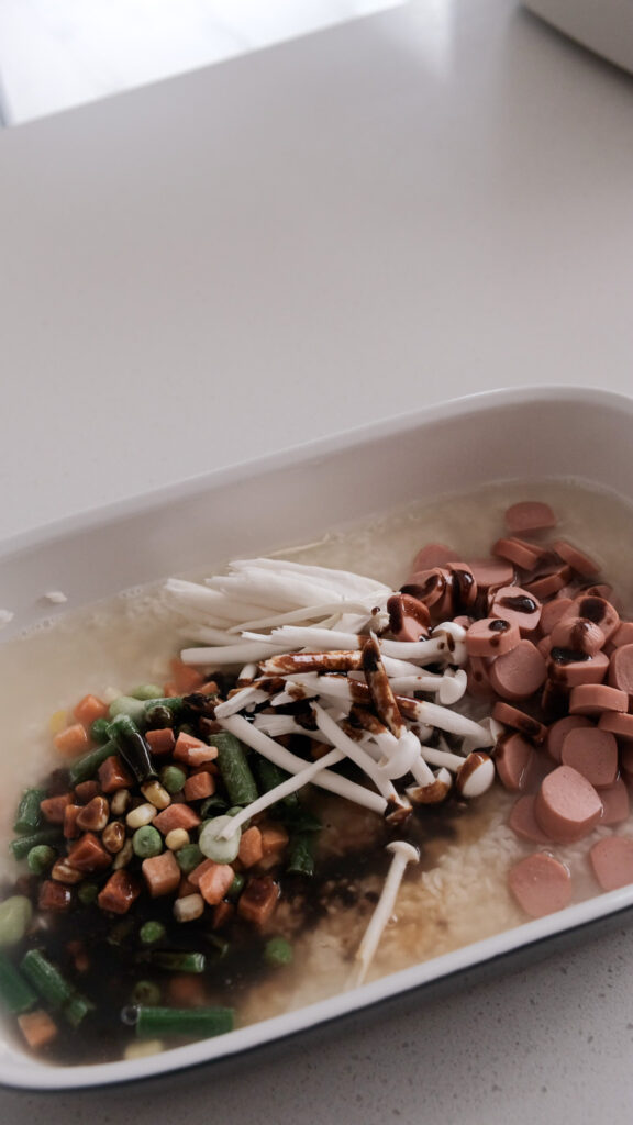 ingredients into oven dish