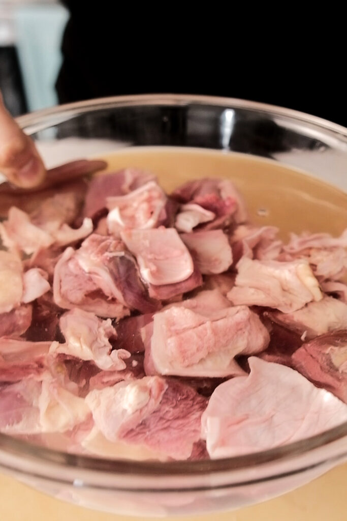 soaking beef flank in room temp water