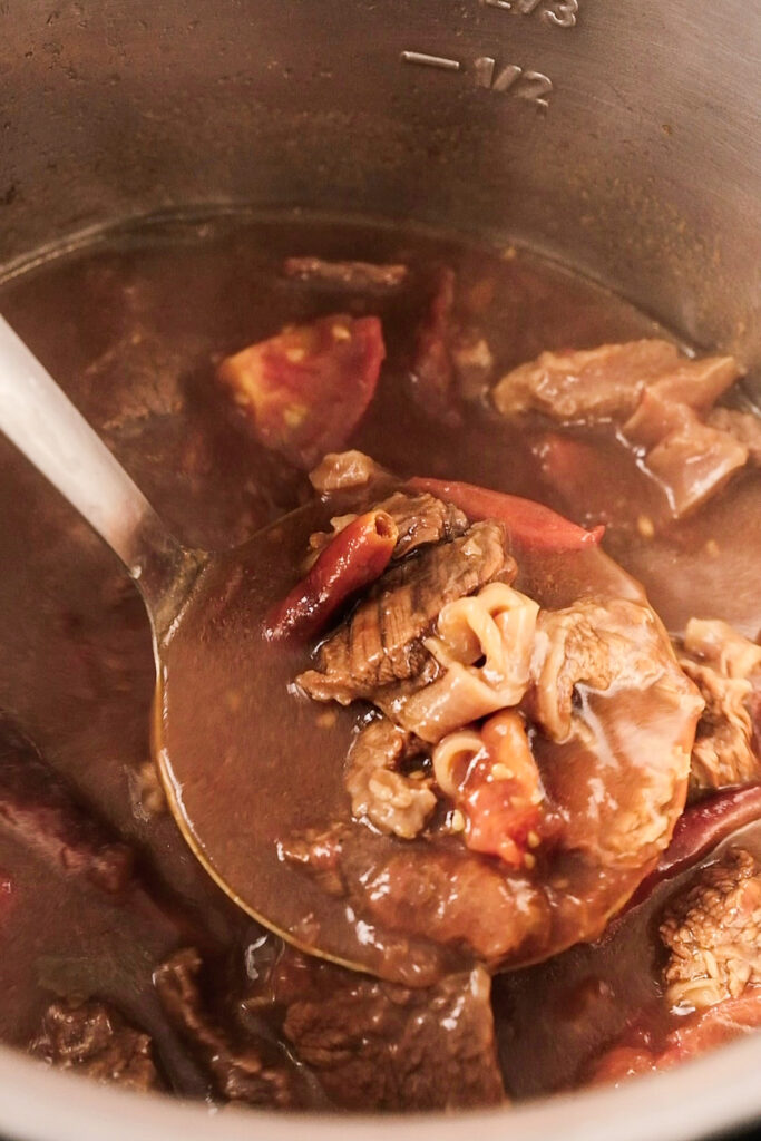 Finished beef stew