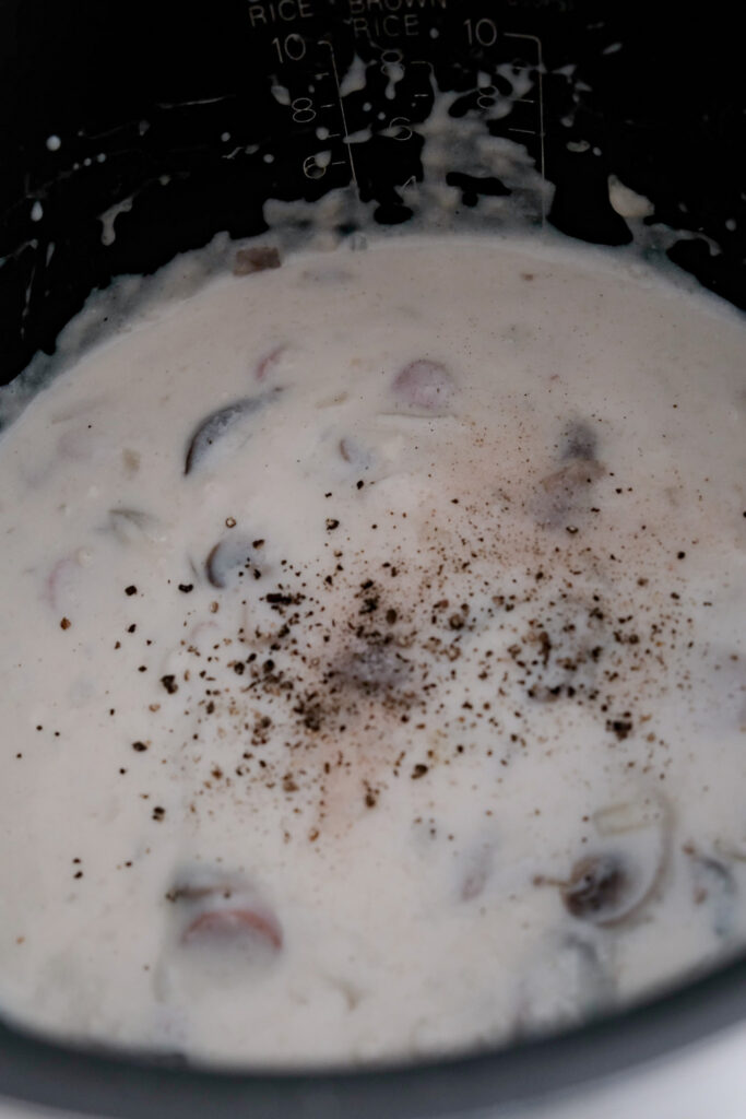 Adding salt and pepper