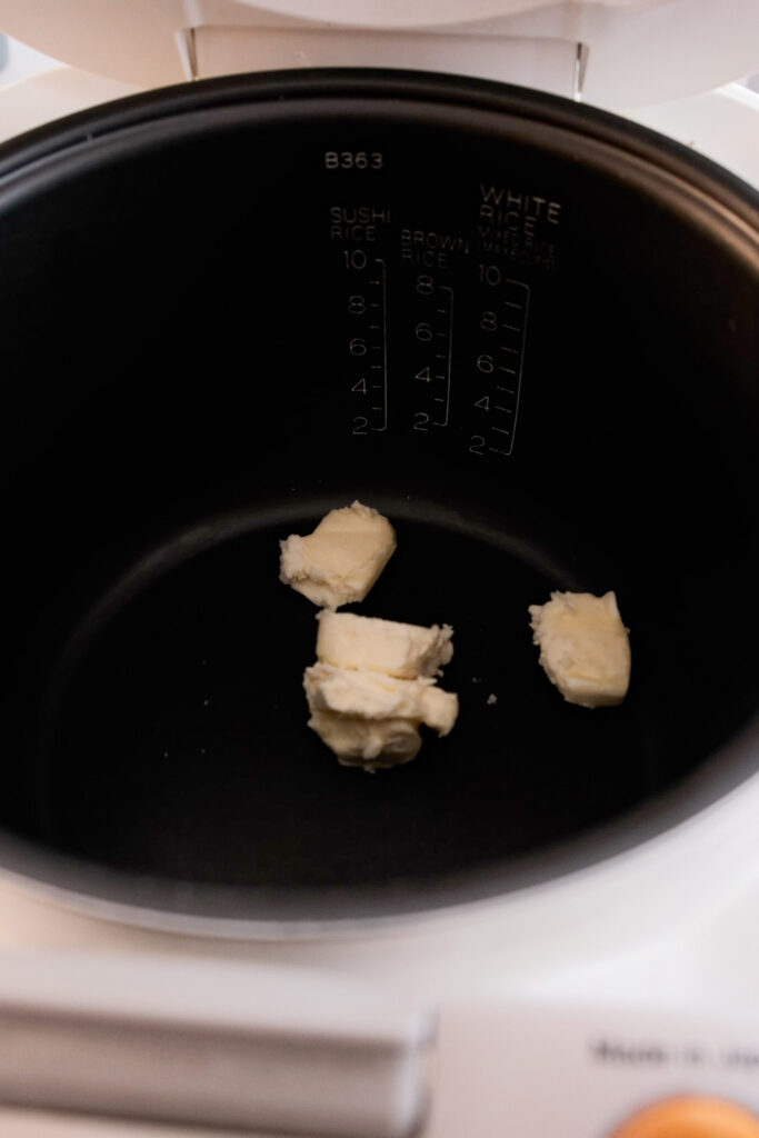 melting butter in rice cooker