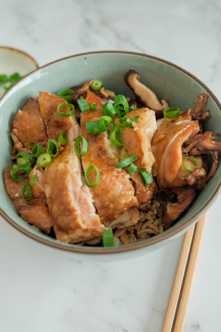 Rice Cooker Chicken and Mushroom rice-done in the rice cooker!
