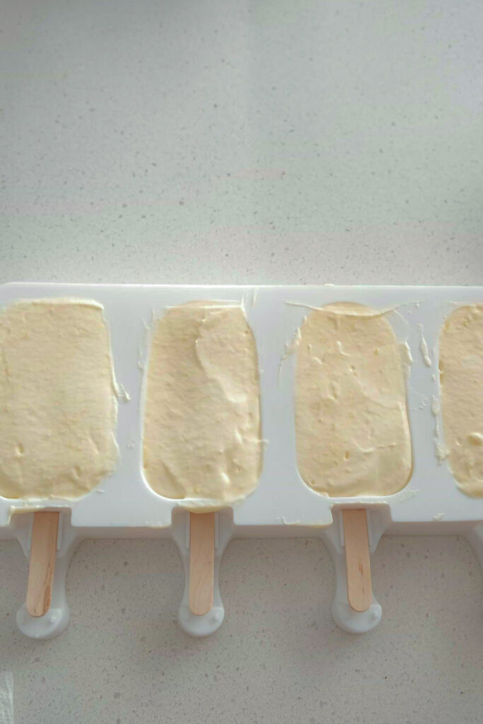 mango ice cream bars in mold