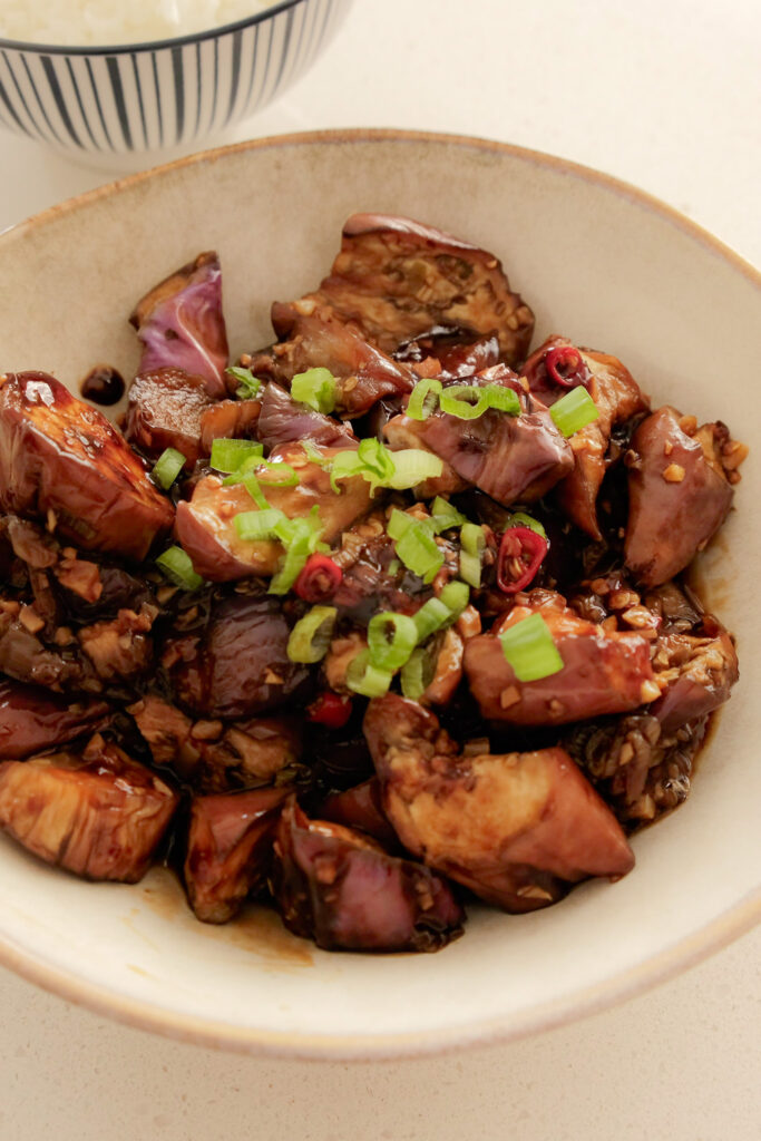 Braised eggplants