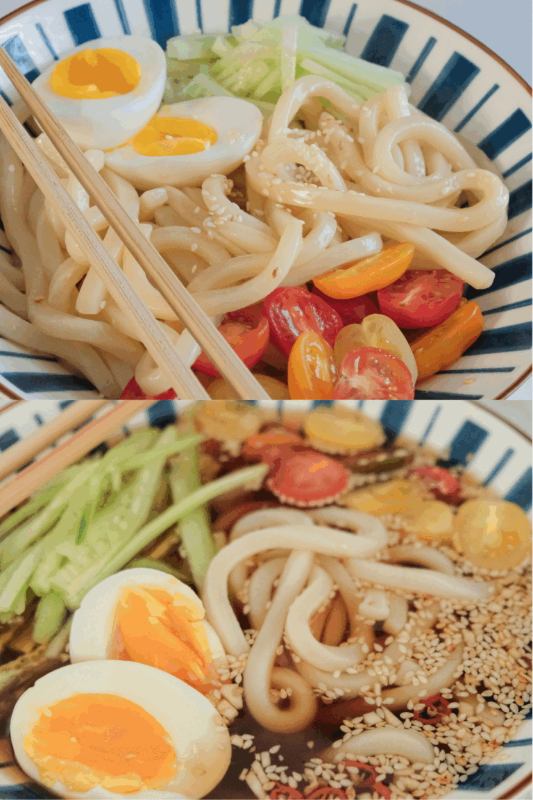 cold udon- soup and non soup version