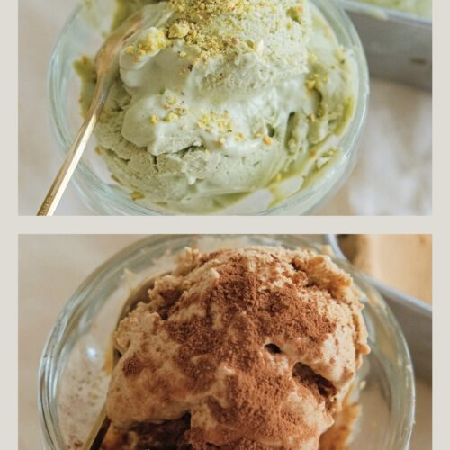 Homemade ice cream-pistachio and Dalgona