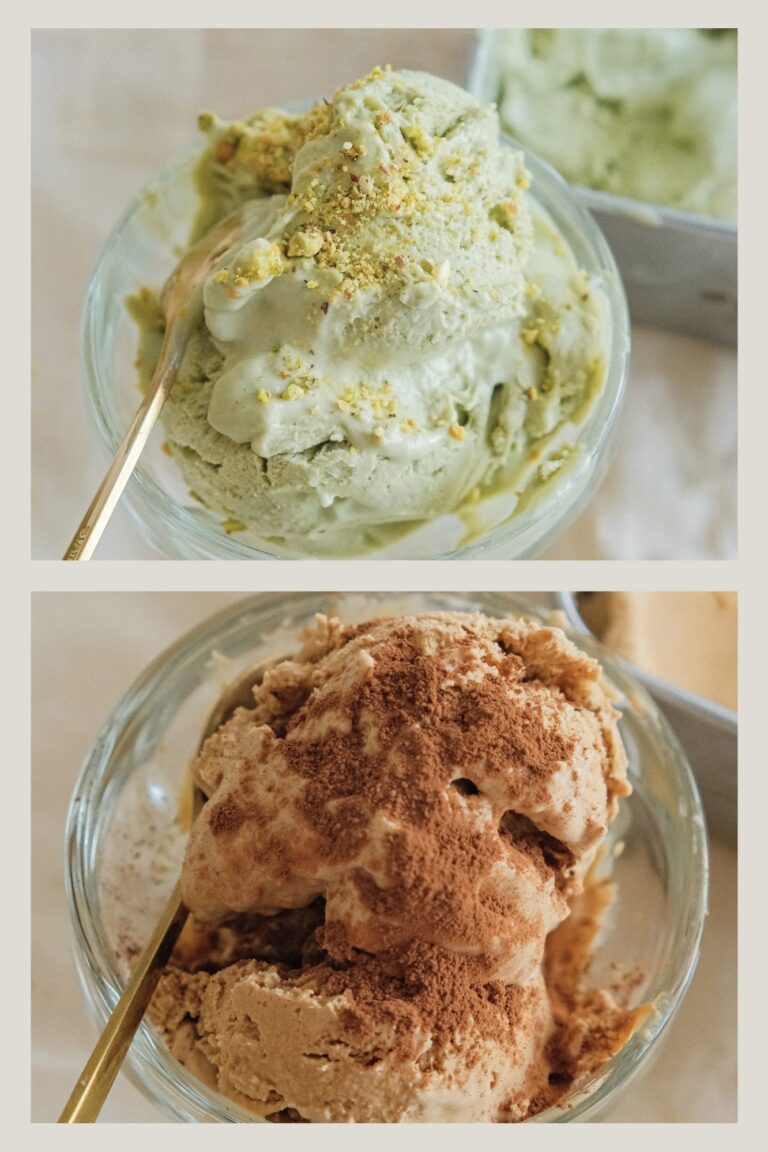 Homemade ice cream-pistachio and Dalgona