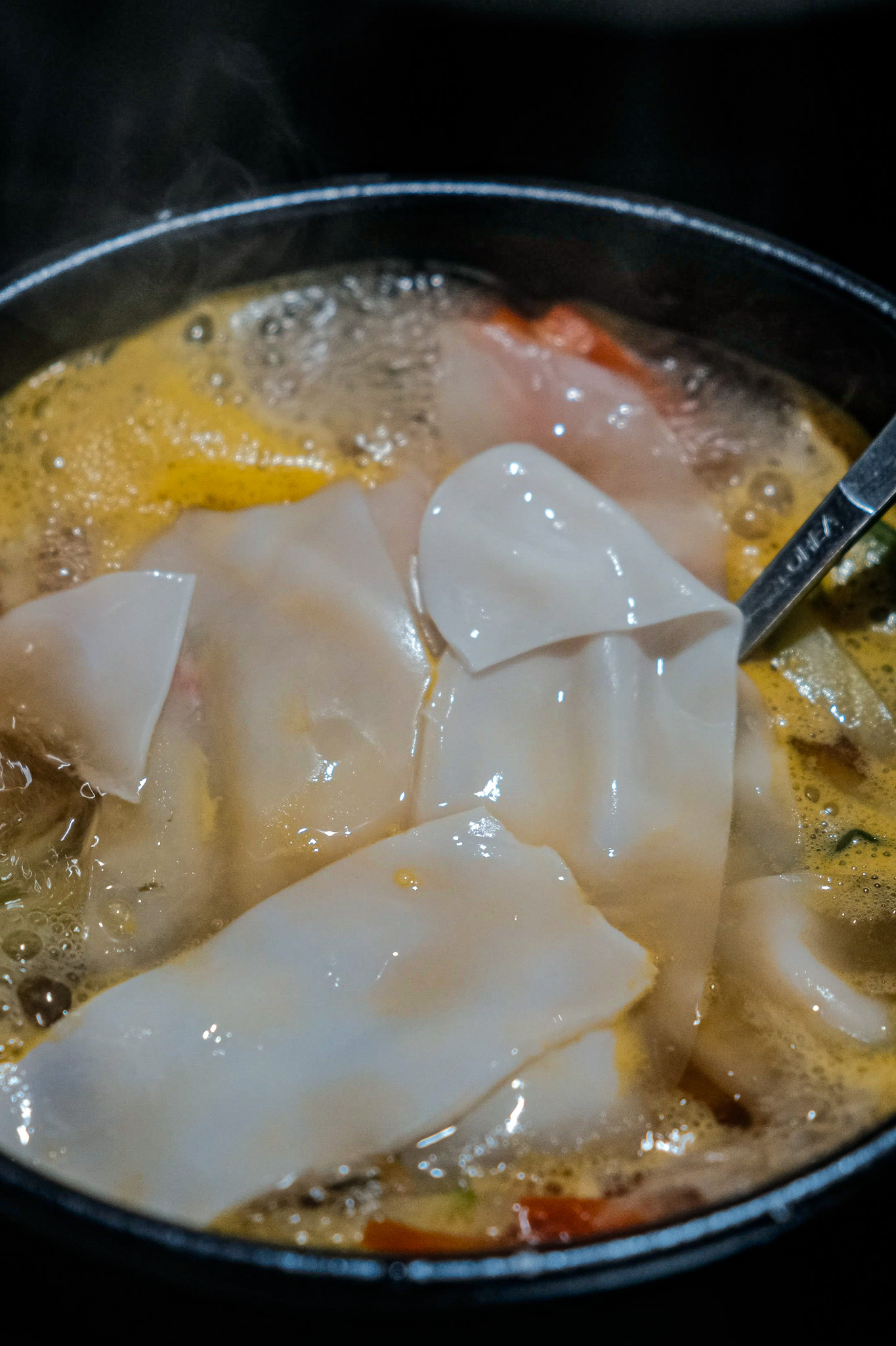 Sujebi with dumpling wrappers