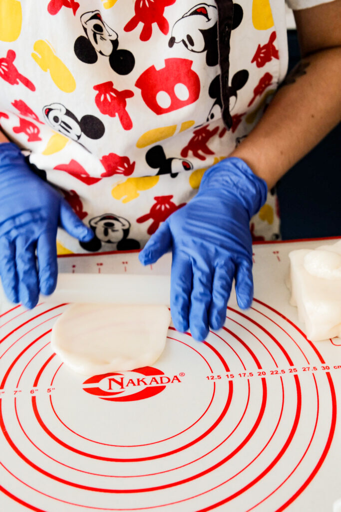 rolling out the snow skin