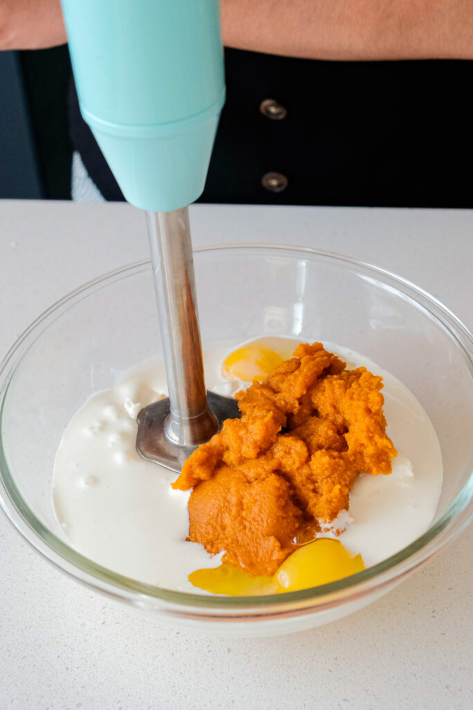 Blending the cream cheese mixture