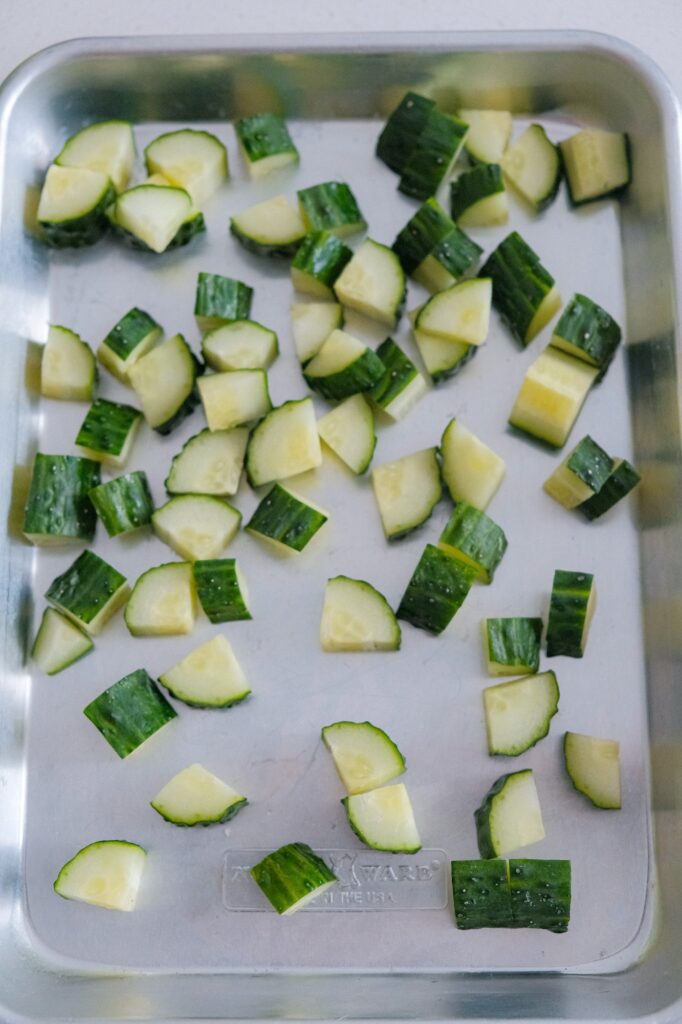 cut cucumbers