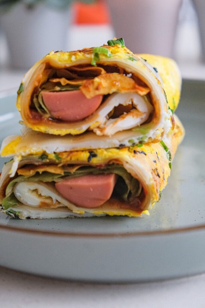 close up shot of Chinese crepe