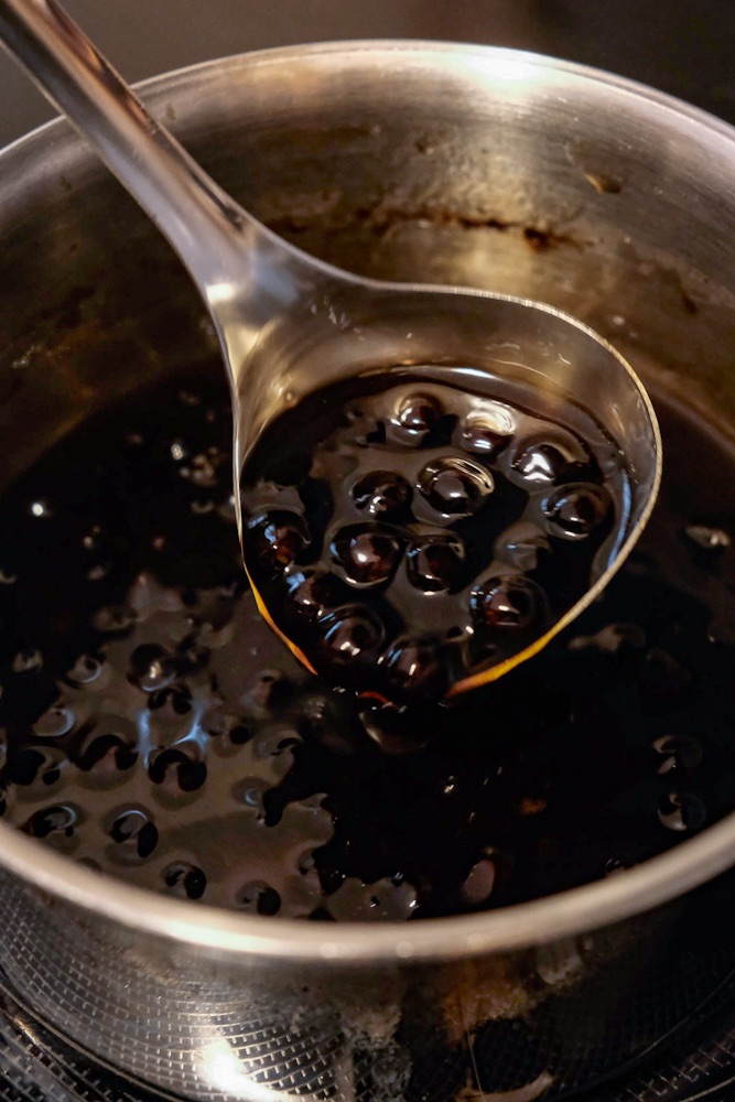 Finished brown sugar boba