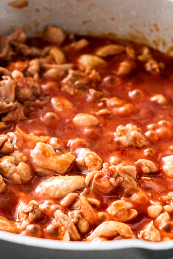 Finished spicy chicken