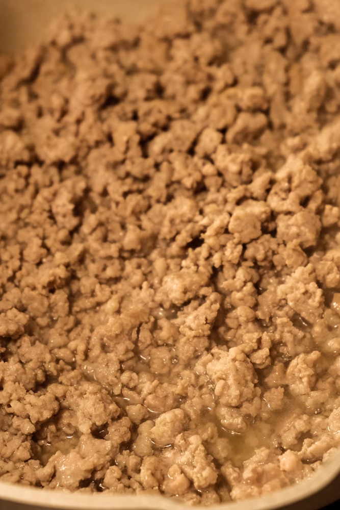 Rendering the ground pork