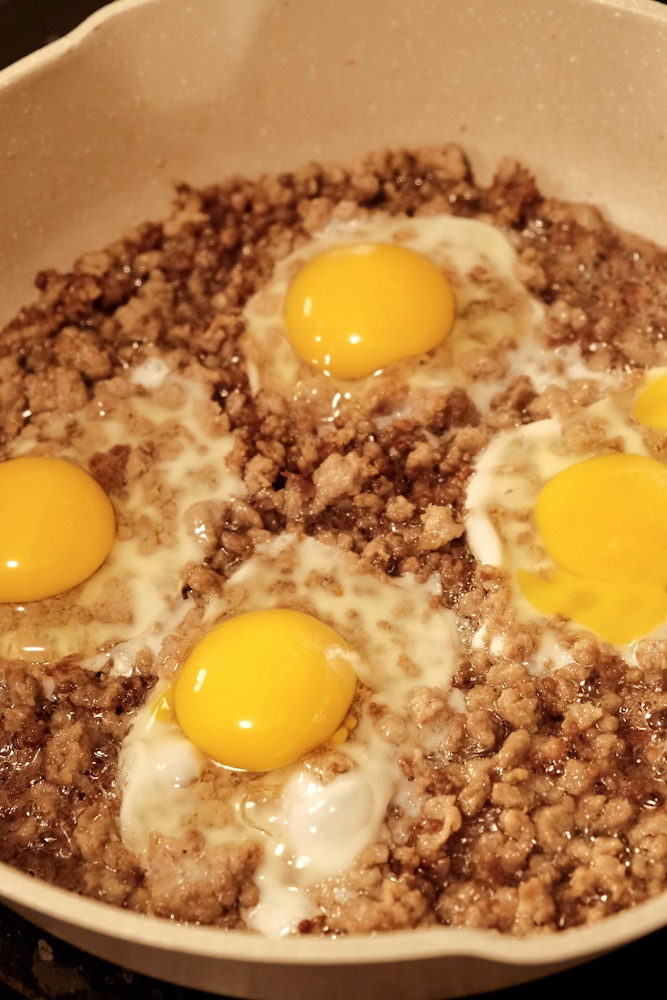 Ground pork with egg